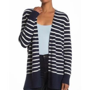 Madewell Cozy Walker Striped Open Front Cardigan